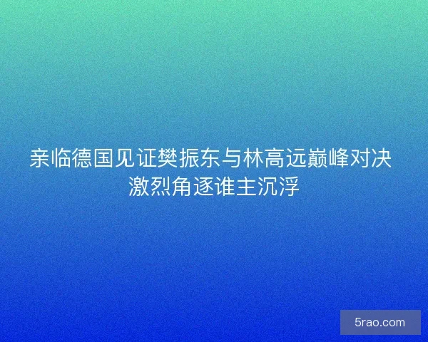 亲临德国见证樊振东与林高远巅峰对决 激烈角逐谁主沉浮
