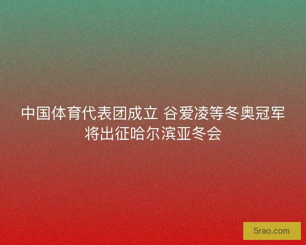 中国体育代表团成立 谷爱凌等冬奥冠军将出征哈尔滨亚冬会