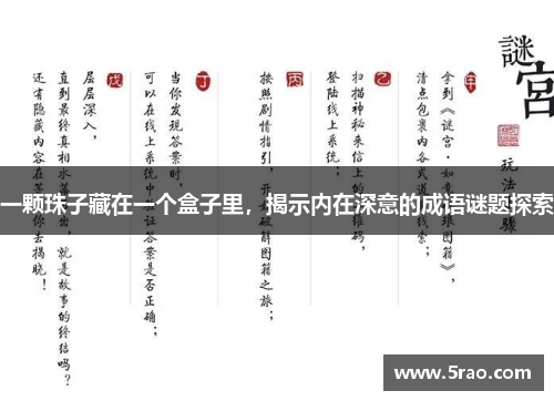 一颗珠子藏在一个盒子里，揭示内在深意的成语谜题探索